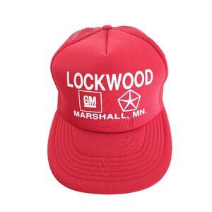 Crown Lockwood Marshall, MN Baseball Hat Mesh Adjustable Snapback Cap Color Red